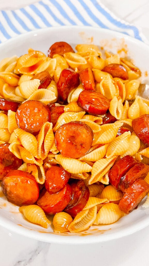  IMG_7141_jpg-1-576x1024 Honey BBQ Kielbasa Pasta  