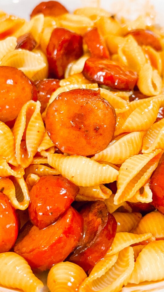  IMG_7154_jpg-1-576x1024 Honey BBQ Kielbasa Pasta  