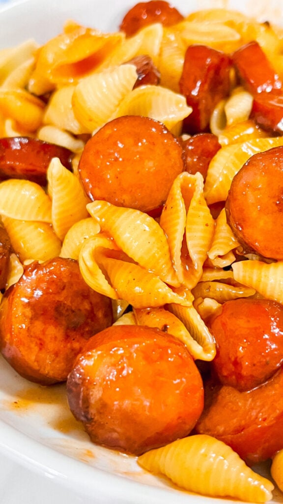  IMG_7155_jpg-3-576x1024 Honey BBQ Kielbasa Pasta  