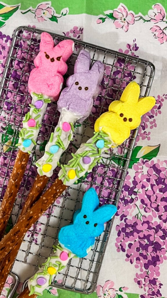  IMG_2240-576x1024 Easy Peeps Pretzel Rods  