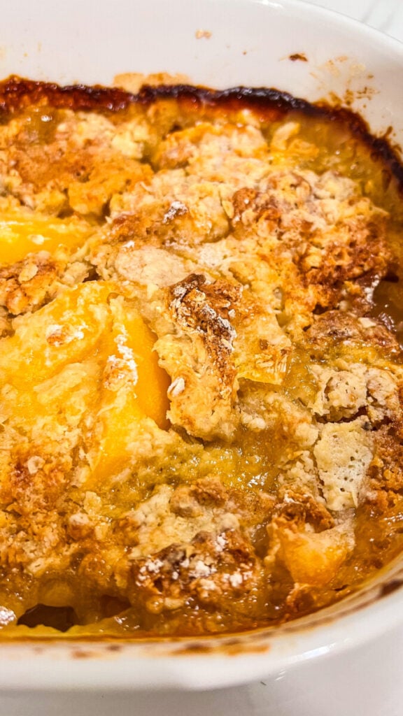  IMG_4095-576x1024 Easy Oatmeal Peach Cobbler  