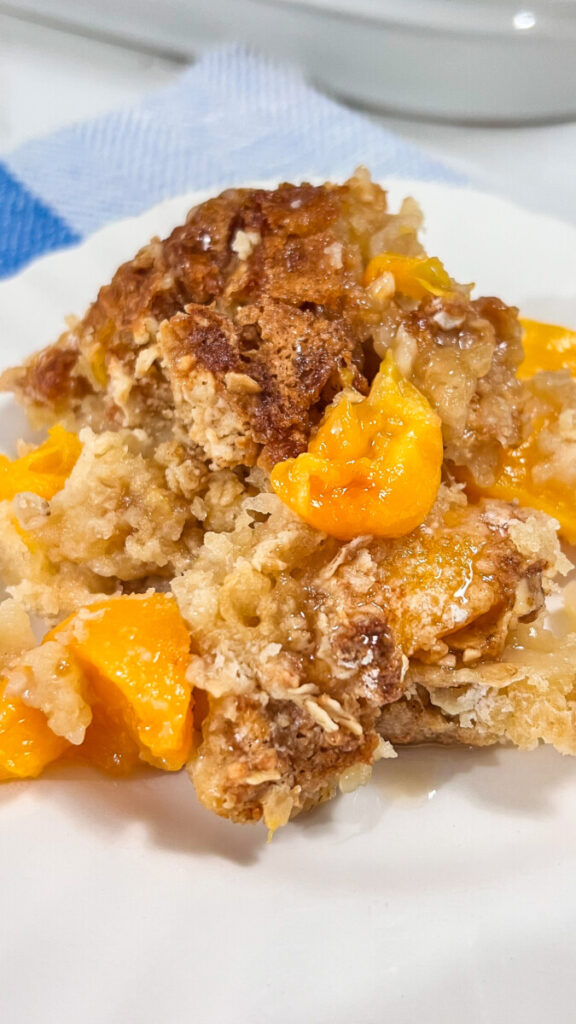  IMG_4143-576x1024 Easy Oatmeal Peach Cobbler  