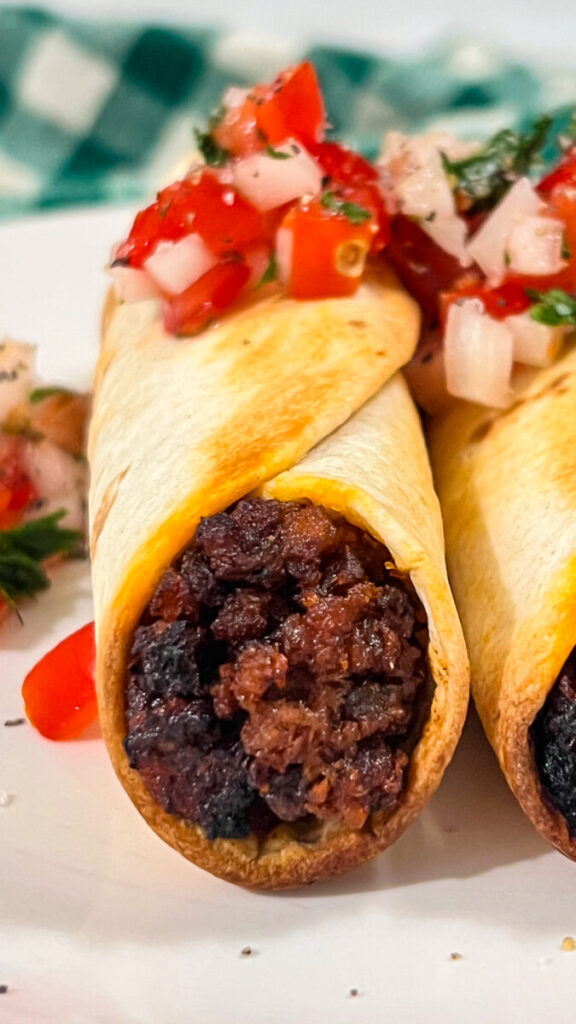  IMG_0296-576x1024 Air Fryer Cheesy Beef Taquitos  