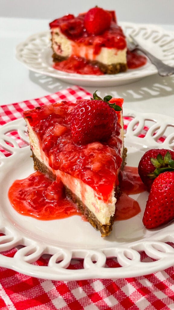  IMG_2320-576x1024 Vanilla Bean Cheesecake with Strawberry Sauce  