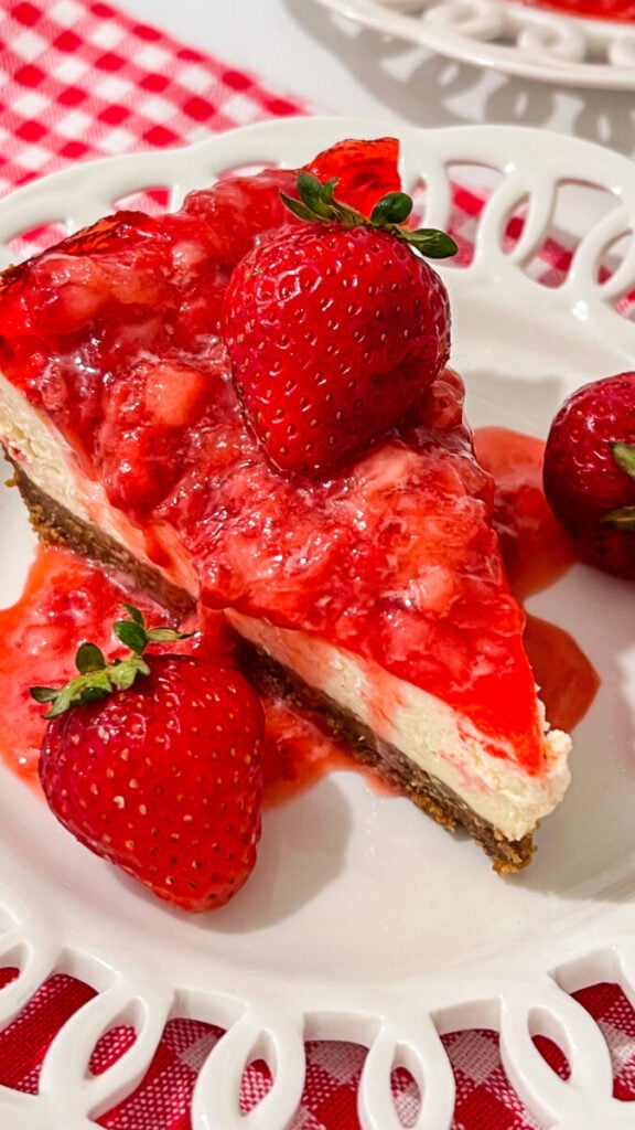  IMG_2328-576x1024 Vanilla Bean Cheesecake with Strawberry Sauce  