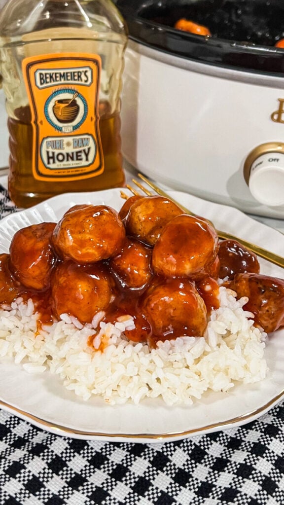  IMG_3702-576x1024 Honey BBQ Crock Pot Meatballs  