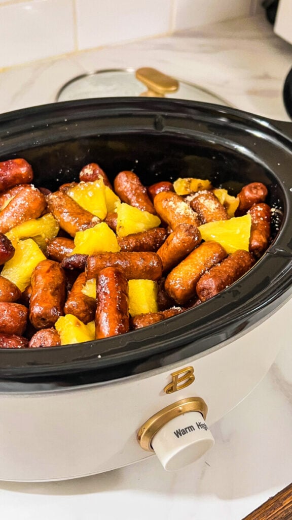IMG_6289-576x1024 Crockpot Pineapple Brown Sugar Little Smokies