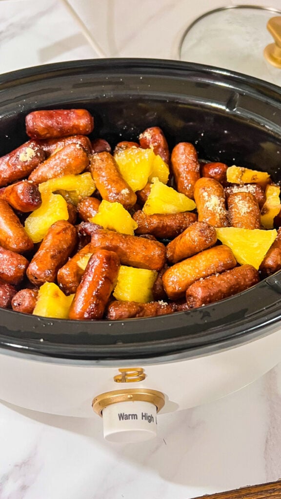 IMG_6292-576x1024 Crockpot Pineapple Brown Sugar Little Smokies