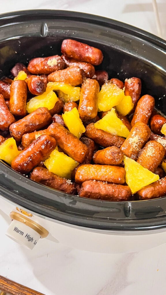 IMG_6293-576x1024 Crockpot Pineapple Brown Sugar Little Smokies