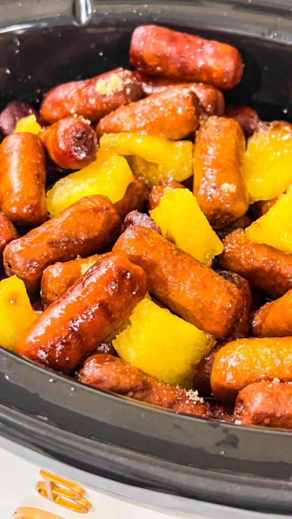 IMG_6296-1-576x1024 Crockpot Pineapple Brown Sugar Little Smokies