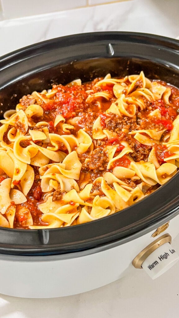  IMG_9089-576x1024 Slow Cooker Noodles and Meat Sauce  