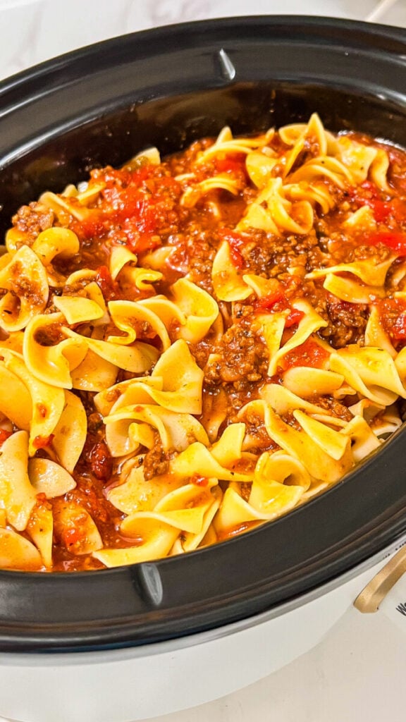  IMG_9090-576x1024 Slow Cooker Noodles and Meat Sauce  
