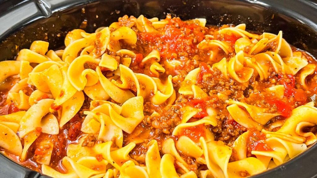  IMG_9093-1024x576 Slow Cooker Noodles and Meat Sauce  