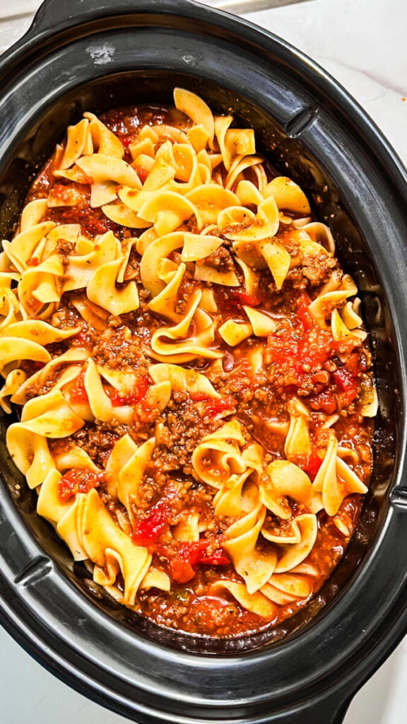  IMG_9101-576x1024 Slow Cooker Noodles and Meat Sauce  