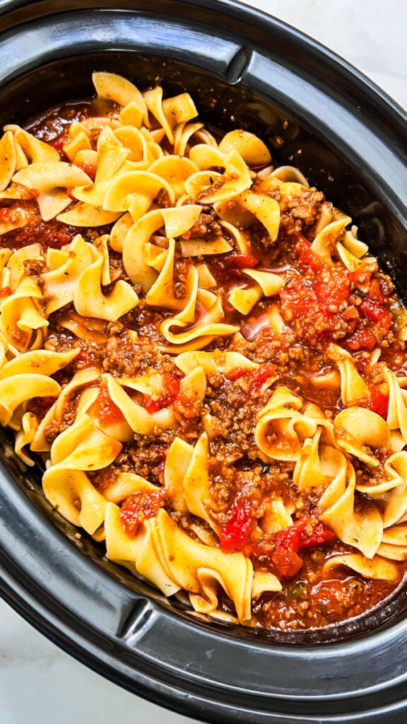  IMG_9103-576x1024 Slow Cooker Noodles and Meat Sauce  