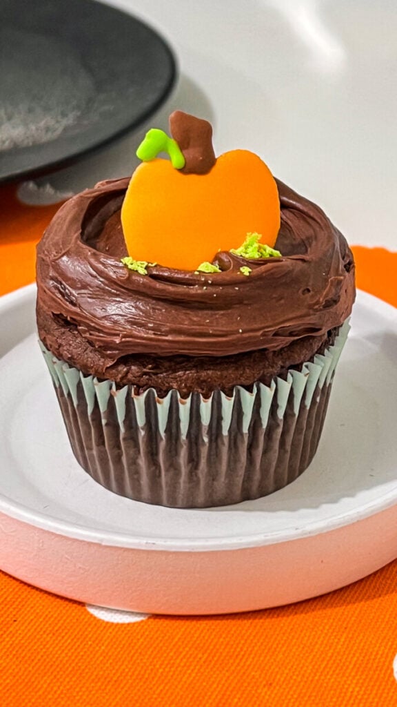 IMG_2992-1-576x1024 Pumpkin Patch Chocolate Cupcakes