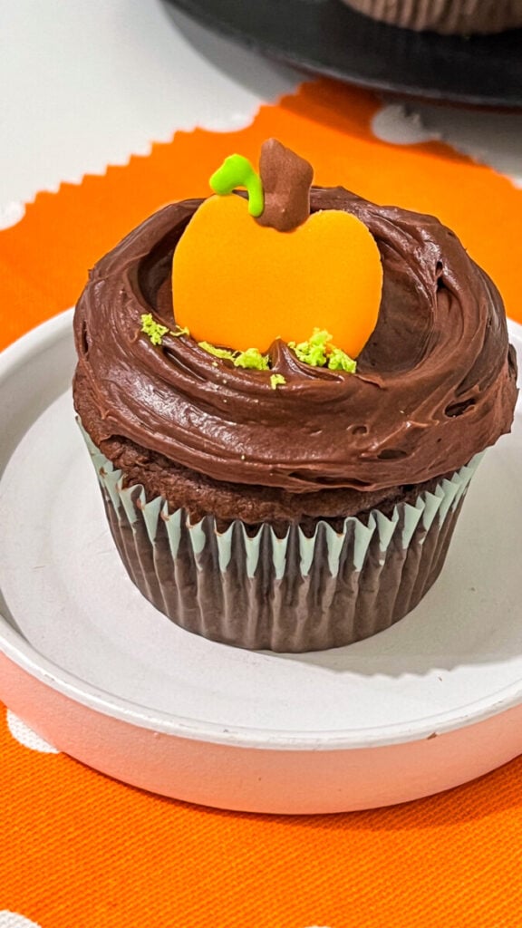 IMG_2997-576x1024 Pumpkin Patch Chocolate Cupcakes