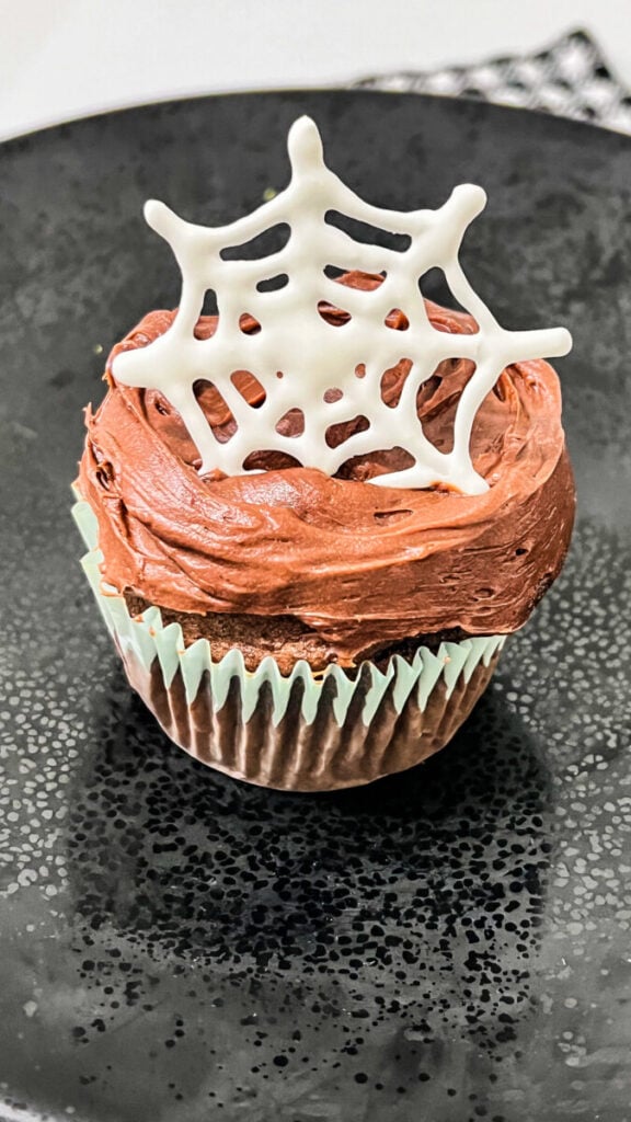 IMG_3016-576x1024 Chocolate Spiderweb Cupcakes