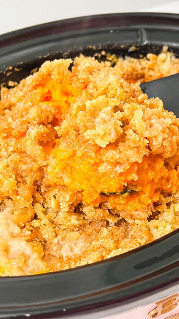 IMG_6990-576x1024 Crock Pot Ritz Cracker Sweet Potato Casserole