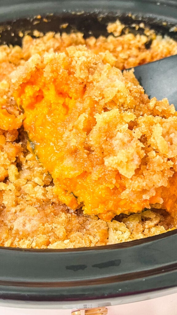 IMG_6994-576x1024 Crock Pot Ritz Cracker Sweet Potato Casserole