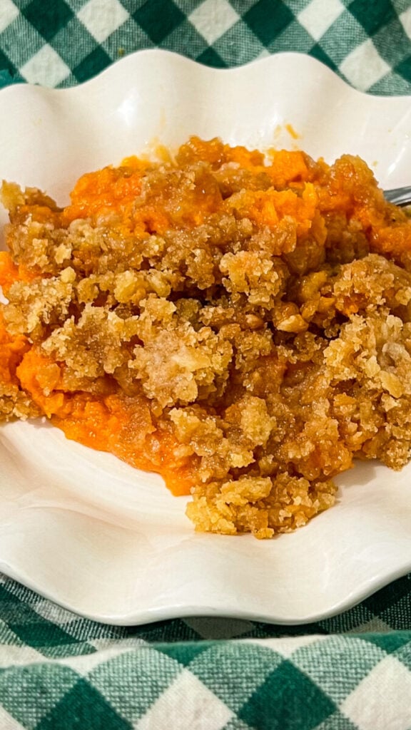 IMG_7004-576x1024 Crock Pot Ritz Cracker Sweet Potato Casserole