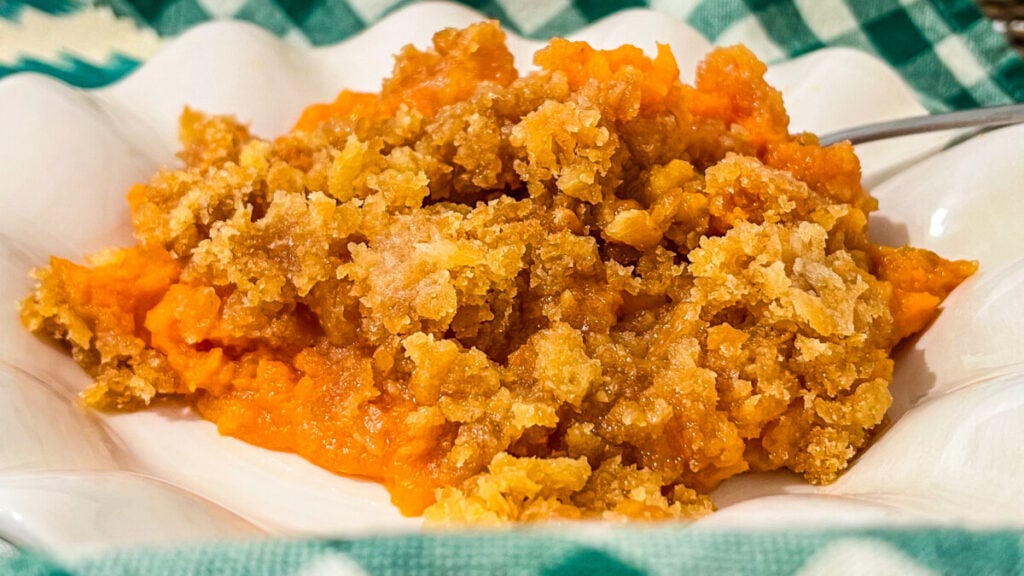IMG_7006-1024x576 Crock Pot Ritz Cracker Sweet Potato Casserole