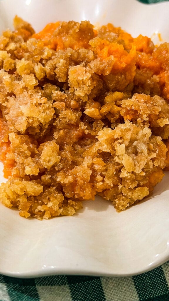 IMG_7009-576x1024 Crock Pot Ritz Cracker Sweet Potato Casserole