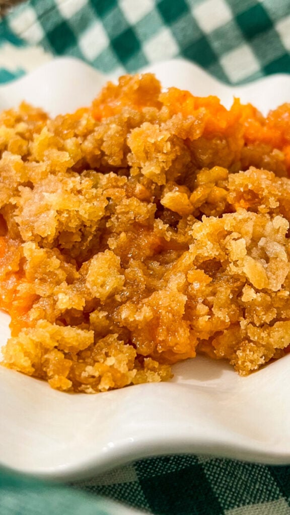 IMG_7010-576x1024 Crock Pot Ritz Cracker Sweet Potato Casserole