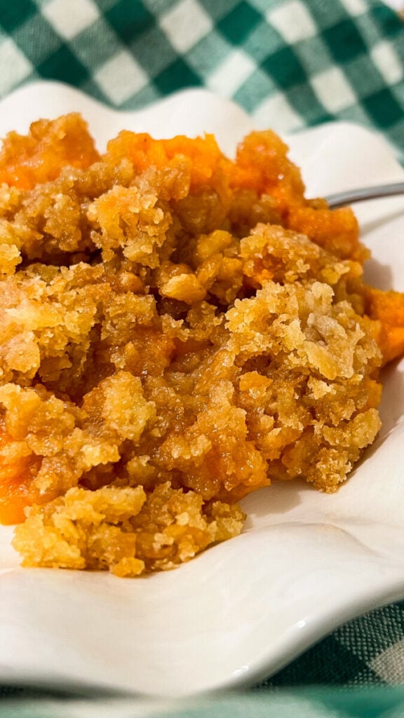 IMG_7011-576x1024 Crock Pot Ritz Cracker Sweet Potato Casserole