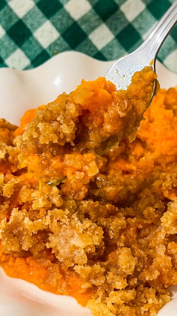 IMG_7027-576x1024 Crock Pot Ritz Cracker Sweet Potato Casserole