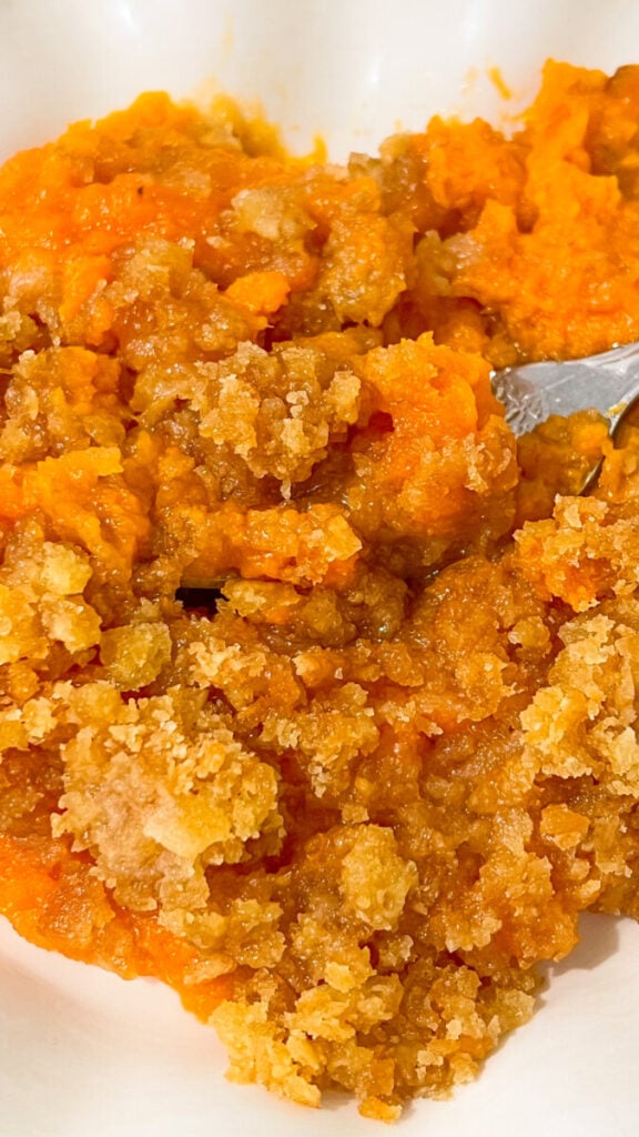 IMG_7032-576x1024 Crock Pot Ritz Cracker Sweet Potato Casserole