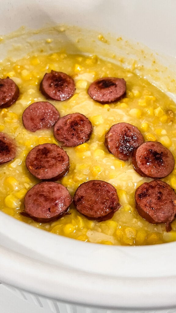 IMG_0526-576x1024 Crockpot Cheesy Corn and Kielbasa  