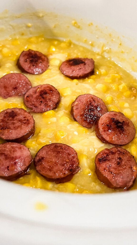  IMG_0533-576x1024 Crockpot Cheesy Corn and Kielbasa  