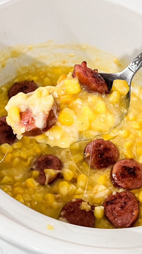  IMG_0548-576x1024 Crockpot Cheesy Corn and Kielbasa  